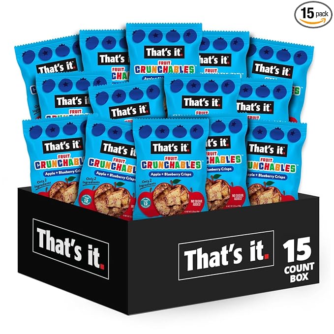 That's it. Fruit Crunchables ??100% Apple + Blueberry Crisps, 15 Pack healthy snacks for kids