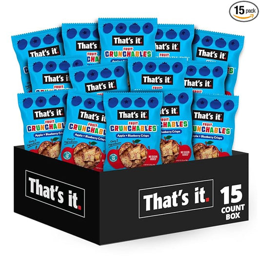 That's it. Fruit Crunchables ??100% Apple + Blueberry Crisps, 15 Pack healthy snacks for kids