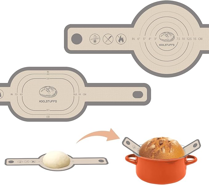 Silicone Bread Sling, Easy Clean Reusable Baking Mat With Extra Long Handles for Dutch Oven