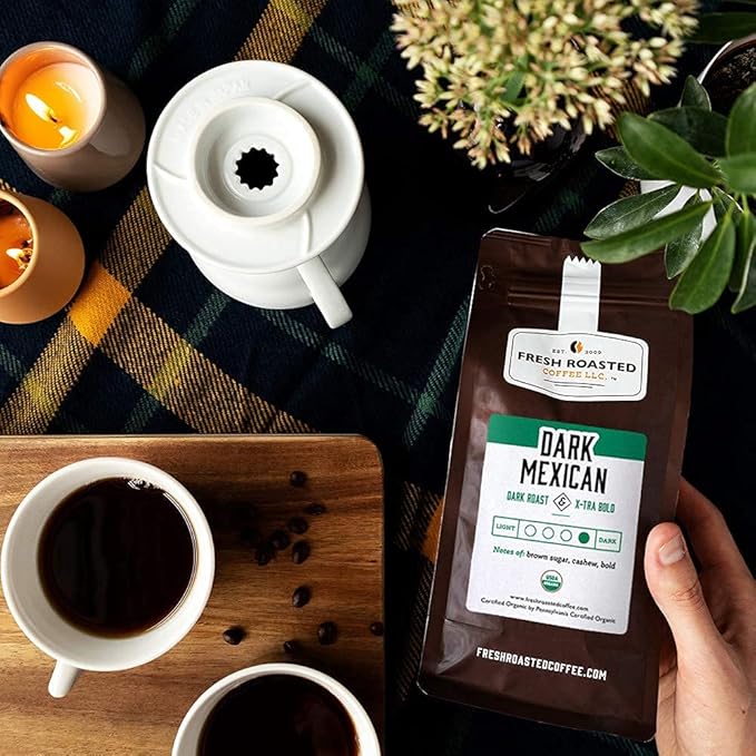 Fresh Roasted Coffee, Organic Dark Mexican | Mold & Myco 3rd Party Tested, USDA Organic, Kosher |