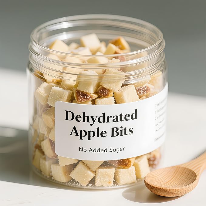 Premium Dehydration Apple Dices 10.6oz (300g) - 100% Dried Apple Slices, No Sugar Added, Crunchy