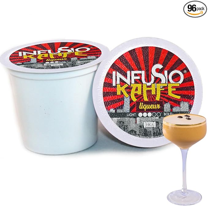 InfuSio Coffee Pods 96 Count Kahfe Liqueur Flavored Medium Roast Single serve Coffee pods for