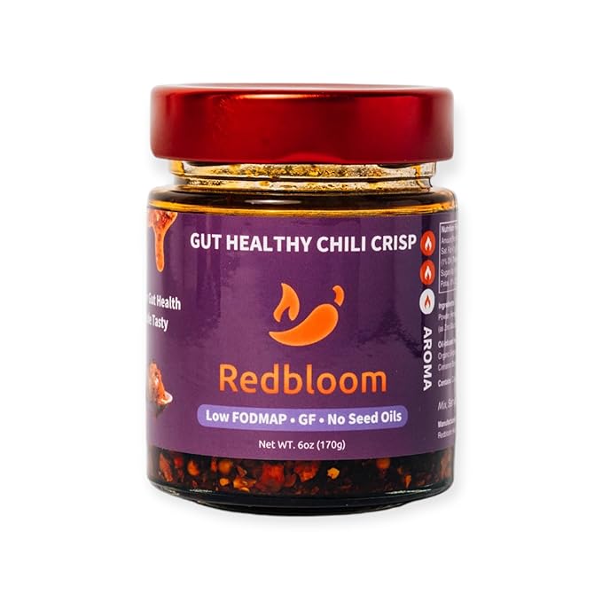 Redbloom Gut-Healthy Chili Crisp - Organic Chili Oil, No Seed Oils, Low-Fodmap, Vegan, Crunchy Hot