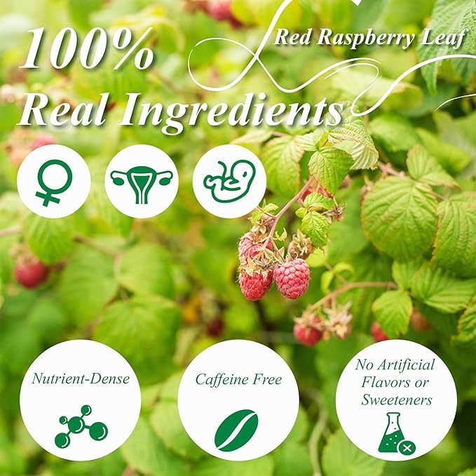 WT WEETEE Red Raspberry Leaf Tea Bags, 60 Count Corn Fibre, Pure Cut & Sifted Raspberry Leaves, No