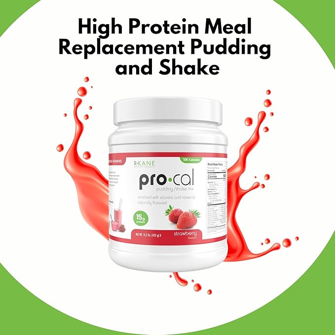 Pro-Cal Strawberry Meal Replacement Powder, 16.4 oz ??High Protein, Low Calorie Shake & Pudding Mix