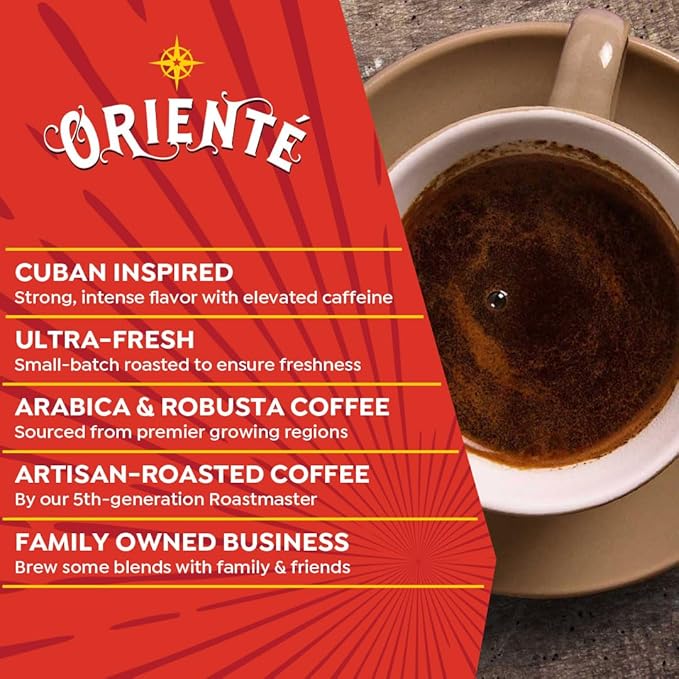 Oriente Dark Roast Coffee Pods, 50 ct, Cuban Inspired Coffee in Recyclable Single Serve Pods - 100%