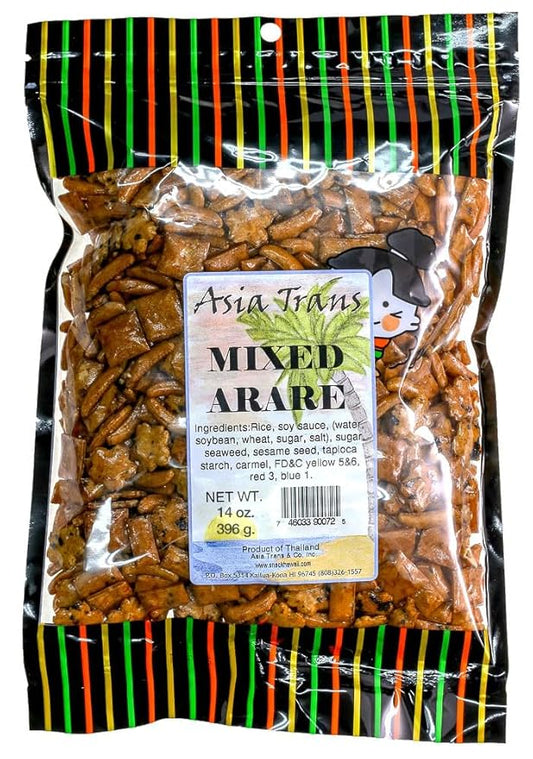 Asia Trans Mixed Arare Rice Crackers - Hawaiian Favorite - Sweet & Salty Japanese Crunchy Gourmet