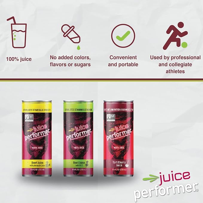 Juice Performer Beet Juice With Vitamin B12 - Natural Pre-Workout Beetroot Juice For Boosting