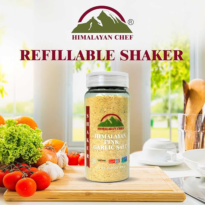 Himalayan Chef Garlic Salt, Plastic Shaker-12.35 Oz