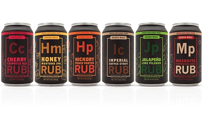 Spiceology -Derek Wolf Beer-Infused BBQ Rub Set -Cherry Chipotle Ale, Honey Mustard IPA, Hickory