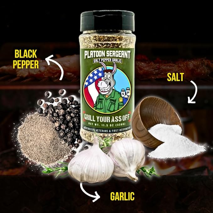 GYAO PSG Salt Pepper Garlic Seasoning – All-Natural BBQ Seasoning for Steak, Burgers, Pork &