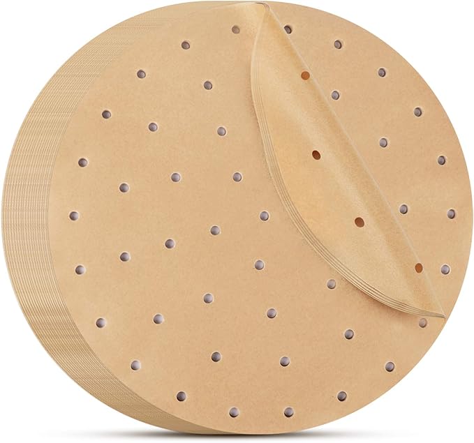 Beasea Air Fryer Round Liners - 12 Inch, 200pcs Unbleached Parchment Paper for Air Fryer and