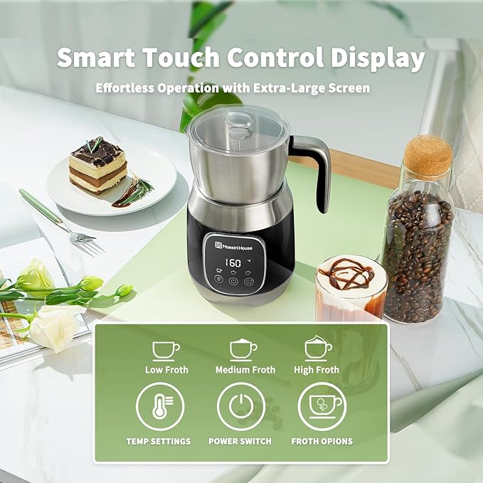 Maestri House Milk Frother, Variable Temp and Froth Thickness DualFro 600 Milk Frother Steamer