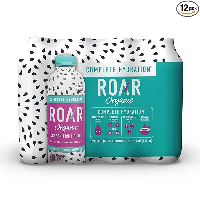 ROAR Complete Hydration Organic - Electrolyte Drinks with Vitamins C, B5, B12 – Non GMO, Gluten