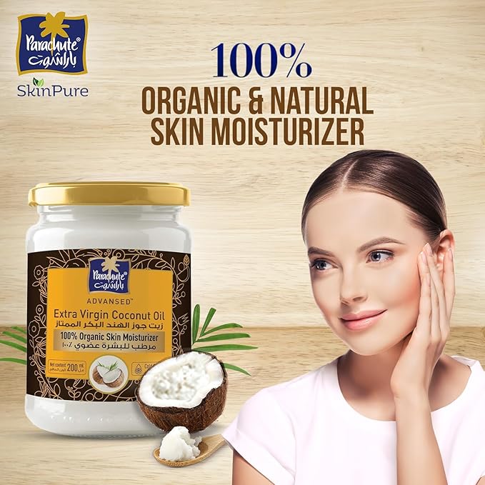 Parachute Advansed SkinPure 100% Organic Extra Virgin Coconut Oil |Face & Body Oil Moisturizer| For