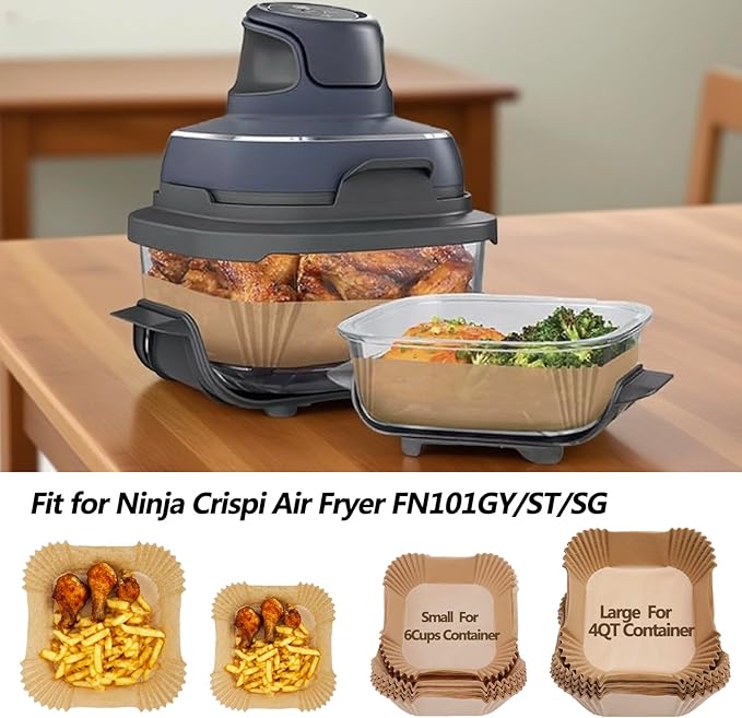 300PCS Air Fryer Liners disposable for Ninja Crispi,Air Fryer Accessories for Ninja Crispi 4-in-1
