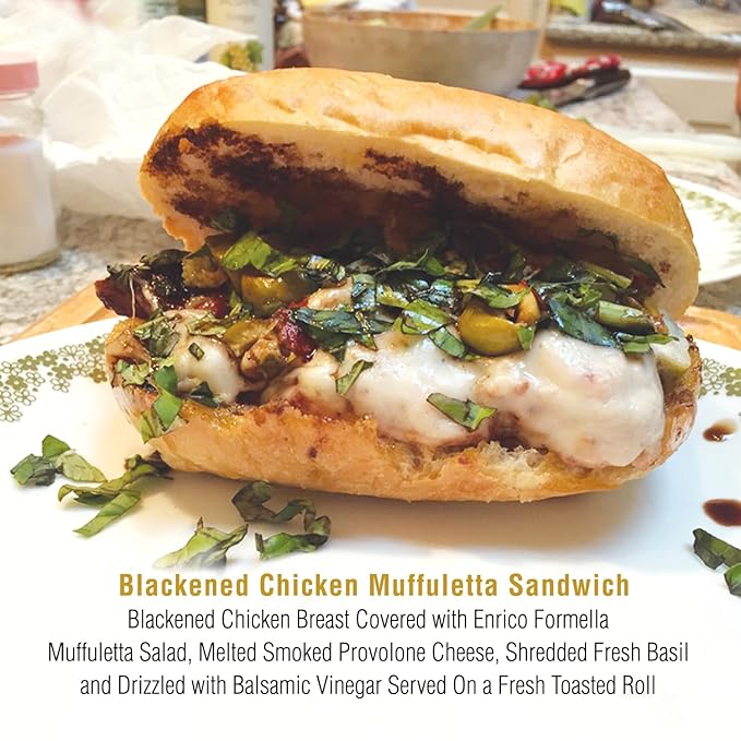 Enrico Formella Mild Muffuletta Salad - Gluten Free Italian Olive Mix - New Orleans Style Sandwich