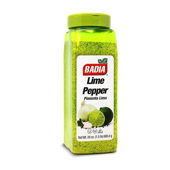 Badia Lime Pepper Seasoning, 24 oz - Pepper, Garlic & Onion, Zesty Citrus Blend for Chicken