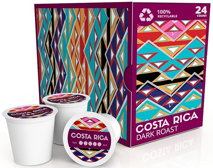 Atlas Coffee Club Coffee Pods – Dark Roast, Single-Origin Costa Rica, 24 Count – Compatible with