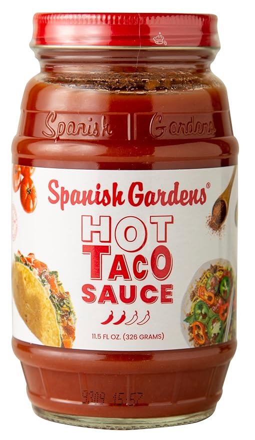 Spanish Gardens Taco Sauce (6 Pack) ??Hot Taco Sauce for Authentic Mexican Food ??Original Family