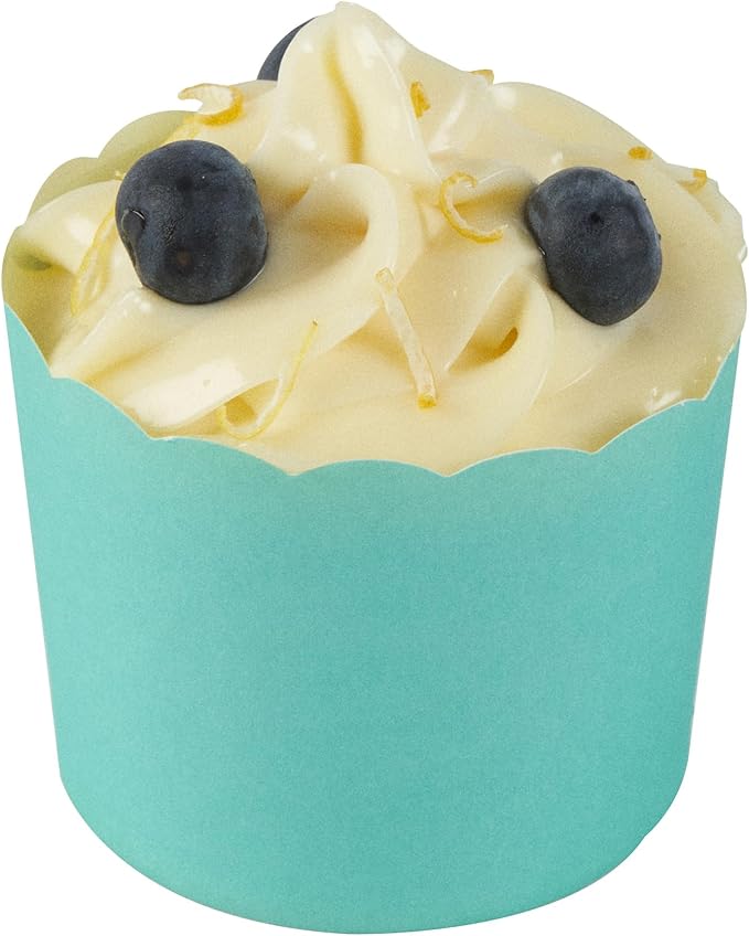 Panificio 6 Ounce Cupcake Wrappers, 200 Scalloped Baking Cups - Oven-Ready, Greaseproof, Turquoise