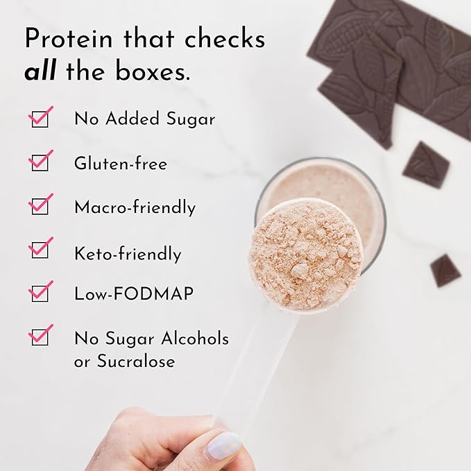 JUST INGREDIENTS Chocolate Protein Powder ??20-Serving Blend with 100% Grass-Fed Whey & Organic