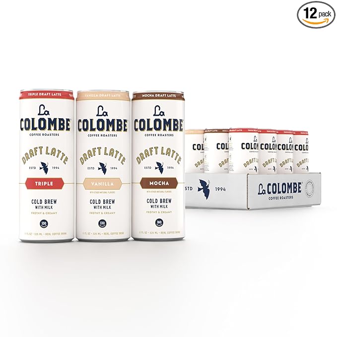 La Colombe Coffee, Draft Latte Variety Pack, 11 fl oz cans (Pack of 12), Includes Triple Latte
