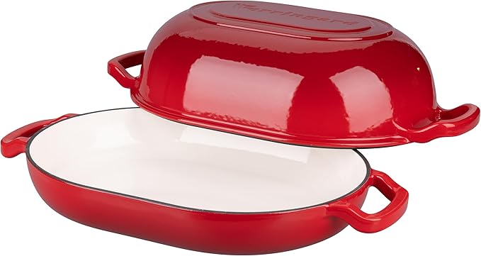 Enameled Cast Iron Sourdough Bread Oven, Dutch Oven, Loaf Cast Iron Bread Pan for Homemade Bread