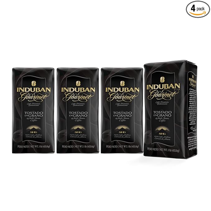 Induban Gourmet, 16 oz Bag, Whole Bean Coffee, Medium Roast - Premium 100% Arabica Coffee from the