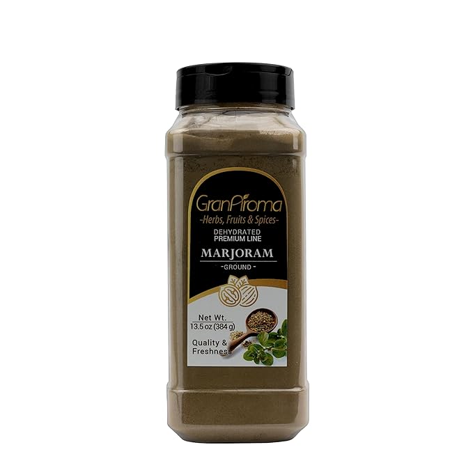 GranAroma Ground Marjoram, French & Italian Cuisine, Savory Seasoning (13.5 Ounce)