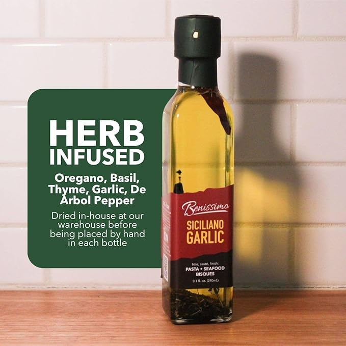 Siciliano Herb Infused Oil, All Natural Gourmet Cooking Oil with Fragrant Mediterranean Herbs