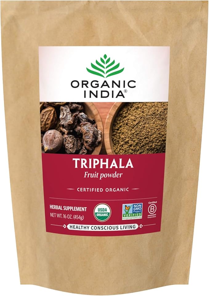 Organic India Triphala - Herbal Supplement with Amla, Bibhitaki, Haritaki, Digestion & Colon