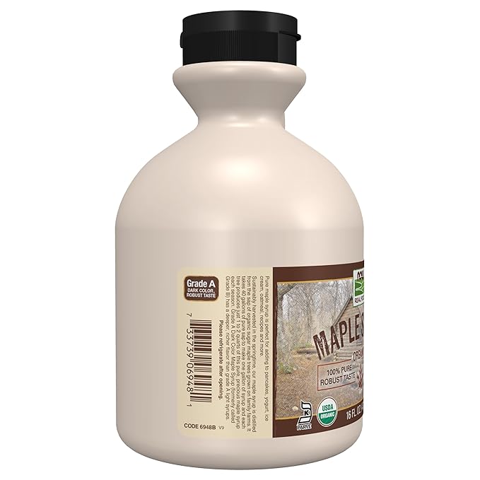 NOW Foods, Certified Organic Maple Syrup, Grade A Dark Color, Certified Non-GMO, Pure, Robust