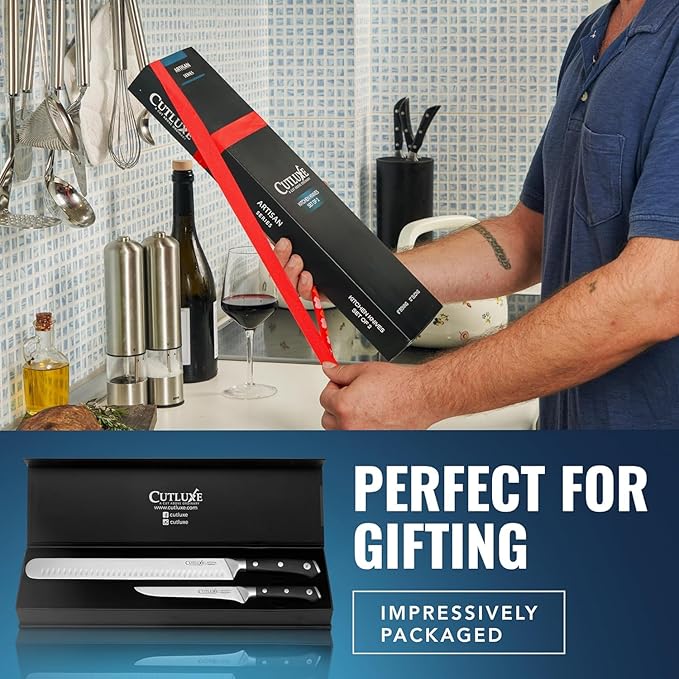 Cutluxe BBQ Carving Knife Set – Brisket Slicing and Boning Knife for Meat Cutting – Professional