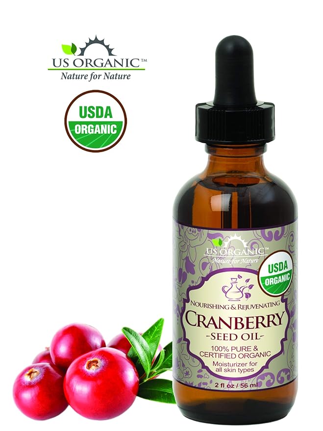 US Organic Cranberry Seed Oil, USDA Certified Organic,100% Pure & Natural, Cold Pressed Virgin