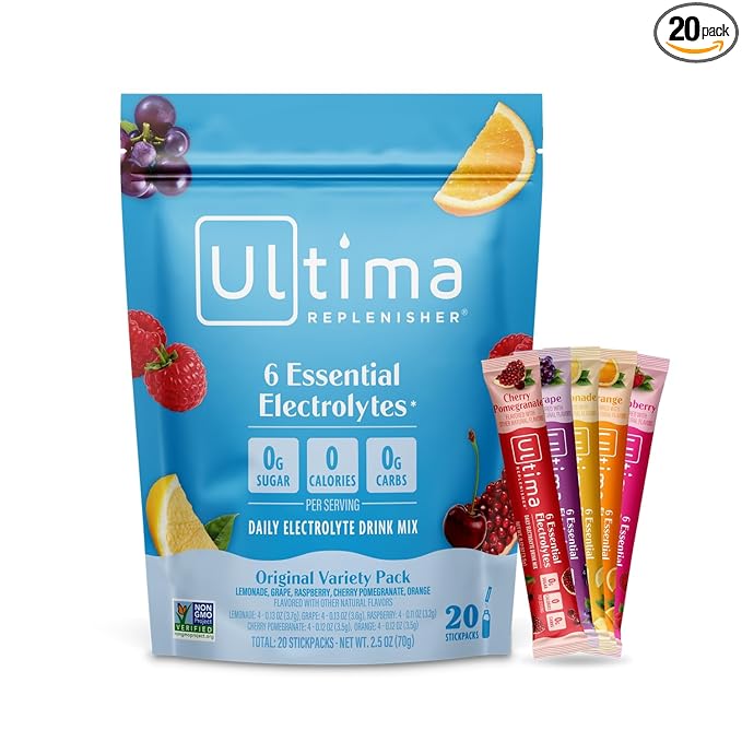 Ultima Replenisher Daily Electrolyte Powder Drink Mix ??Sugar Free ??Original Variety, 20