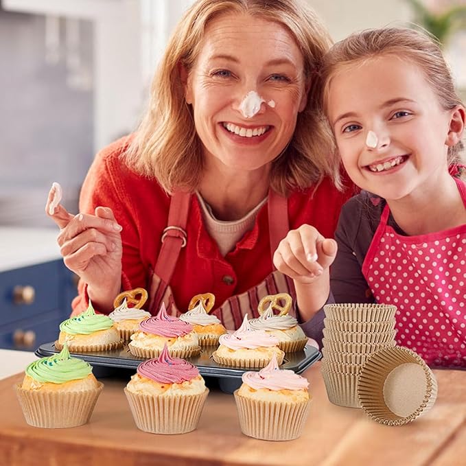 Caperci Standard Cupcake Muffin Liners for Baking 300 Pcs - Odorless Greaseproof Paper Muffin
