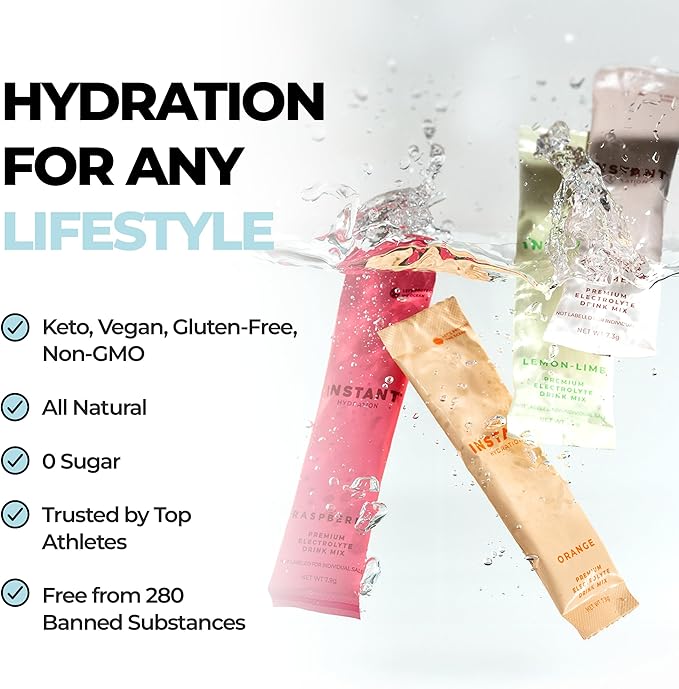 Instant Hydration Electrolytes Powder Packets - Variety Pack - Zero Sugar - Keto, Vegan