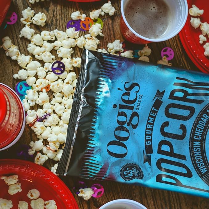 Oogie's Gourmet Popcorn | 20 Pack | Wisconsin Cheddar 1848 Flavor | Gluten Free Popcorn Snacks |