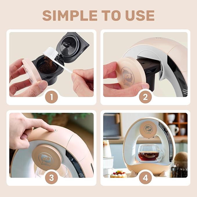 Single Serve Coffee Maker,Fast Brew in 2 minutes,Stylish竊낧ompact Design,MINI Q 2 IN 1 Coffee