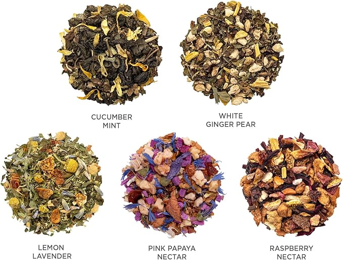 Tea Forte Mariposa Presentation Box Tea Gift Sampler, 20 Count, 2 of Each Variety Individually