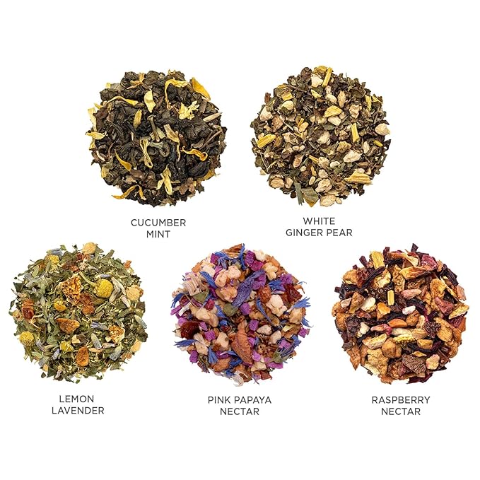 Tea Forte Mariposa Premium Tea Petite Presentation Box Tea Gift Sampler, 10 Count, 1 of Each