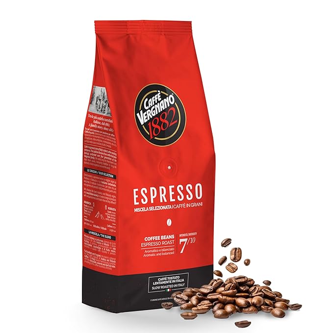 Caffe Vergnano 1882 Espresso Whole Bean Arabica Roast Coffee, 1.1 lb bag - Italian Medium Roast