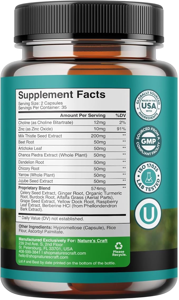 Liver Cleanse Detox & Repair 70 Capsules - Herbal Liver Support Milk Thistle Supplement - Silymarin