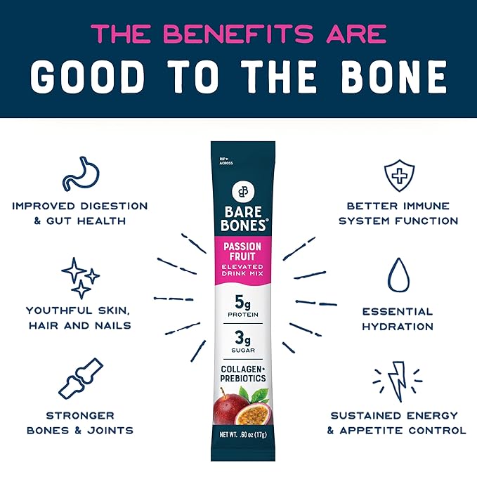Bare Bones Passion Fruit Elevated Drink Mix | Light & Flavorful | Gluten-Free & Naturally Sweetened
