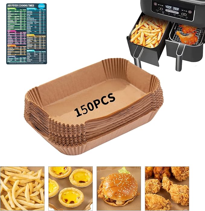 Ninja Air Fryer Liners Disposable, Ninja Dual Air Fryer Liners,150PCS Rectangle Air Fryer