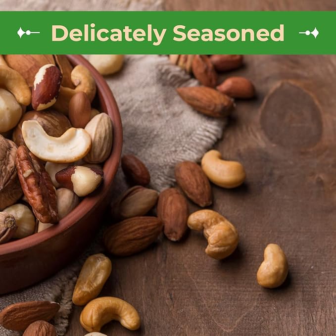 Sincerely Nuts Roasted & Salted Mixed Nuts | Almonds, Cashews, Pecans, Brazil Nuts and Hazelnuts |