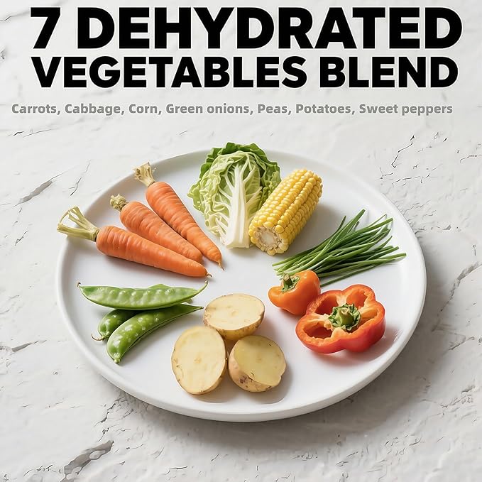 7 oz 200 g Dehydrated Vegetable Soup Mix | Colorful Veggie Blend for Ramen, Stews & Pantry Storage