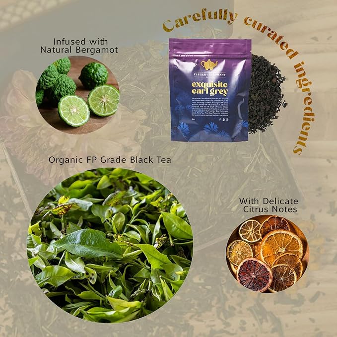 Earl Grey Tea, Organic Loose Leaf Black Tea ??Classic Bergamot & Citrus Flavor ??Boost Clarity &