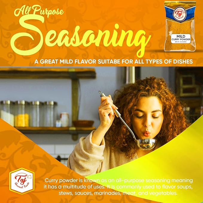 TAJ Mild Curry Powder 11-Blend Mix, 14-Ounce